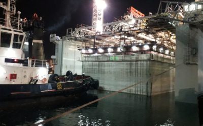 Construido el primer cajón del muelle de Balears