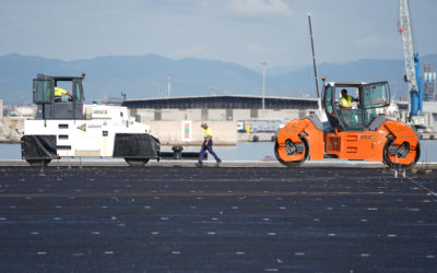 Empieza la fase de pavimentación de la explanada del Muelle de Balears