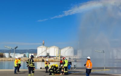 Simulacro de emergencia en el Moll de la Química