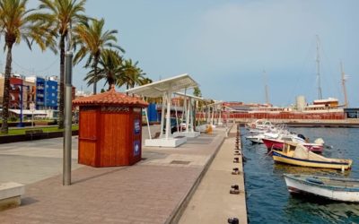 El Port instala 6 nuevas pérgolas en el paseo de la  fachada marítima del barrio del Serrallo